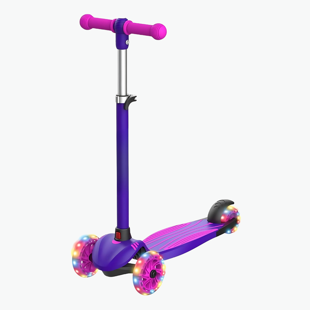 Three Wheel Kids Scooter With LED Lighted Wheels