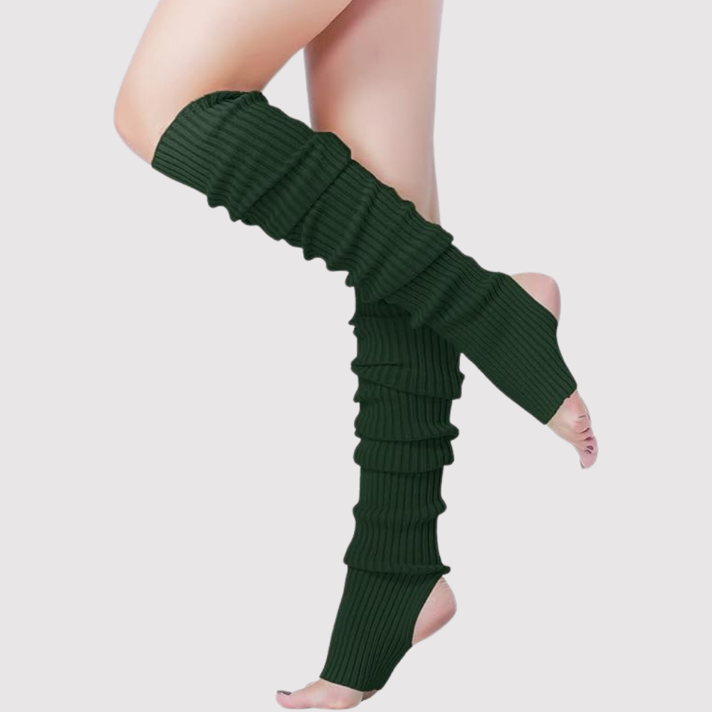 Women 80s Party Ribbed Knit Long Leg Warmer