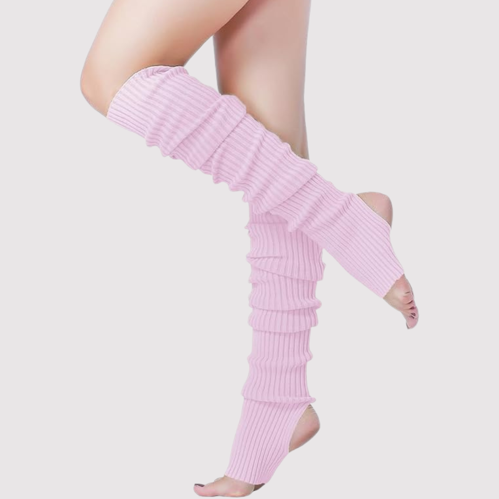 Women 80s Party Ribbed Knit Long Leg Warmer