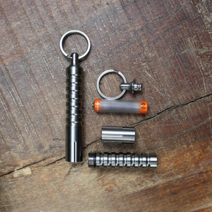 Titanium Alloy Copper Brass Outdoor Camping Pocket Torch LED Flashlight-USA Camp Zone