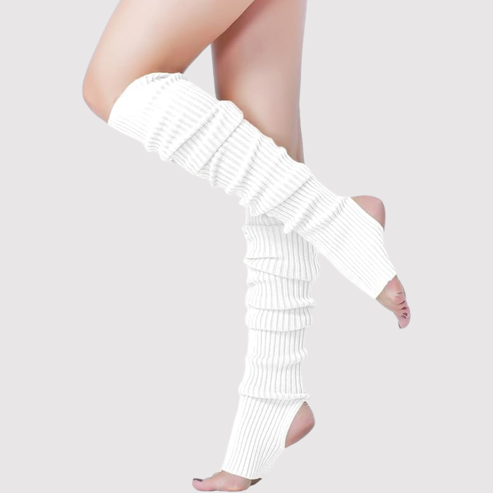 Women 80s Party Ribbed Knit Long Leg Warmer