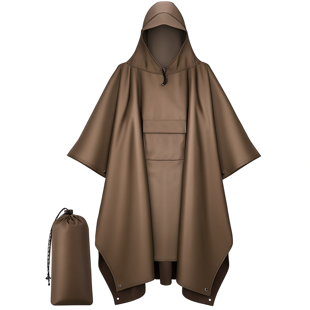Hooded Rain Poncho For Adult With Pocket