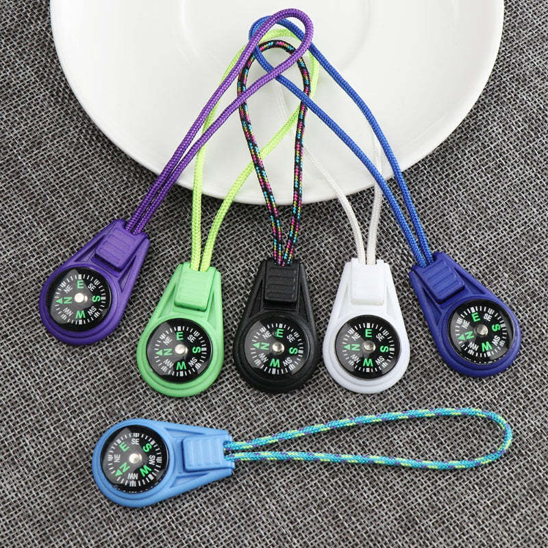 2Pcs Zipper Tail Rope Pocket Compasses-USA Camp Zone