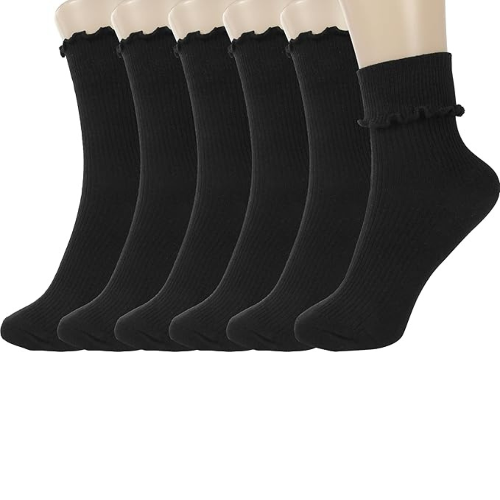 Women Turn Cuff Frilly Ruffle Socks