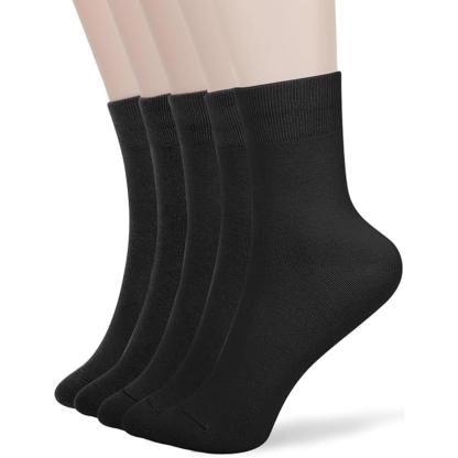 Pack Of 5 Soft Cozy Thin Crew Socks For Women