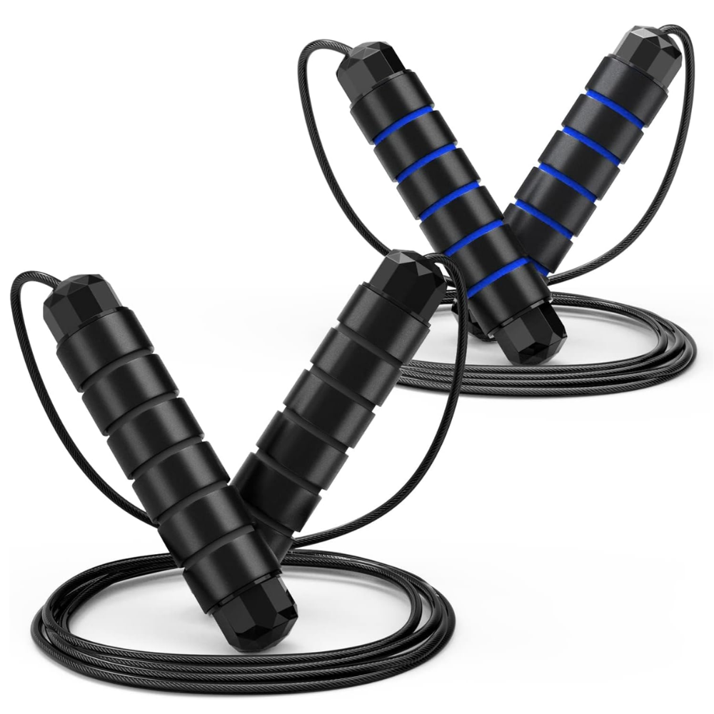 Pack Of 2 Adjustable Jump Rope With Ball Bearings And Foam Handles For Fitness