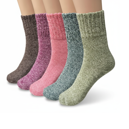 Women Winter Warm Wool Hiking And Boot Socks 5 Pairs