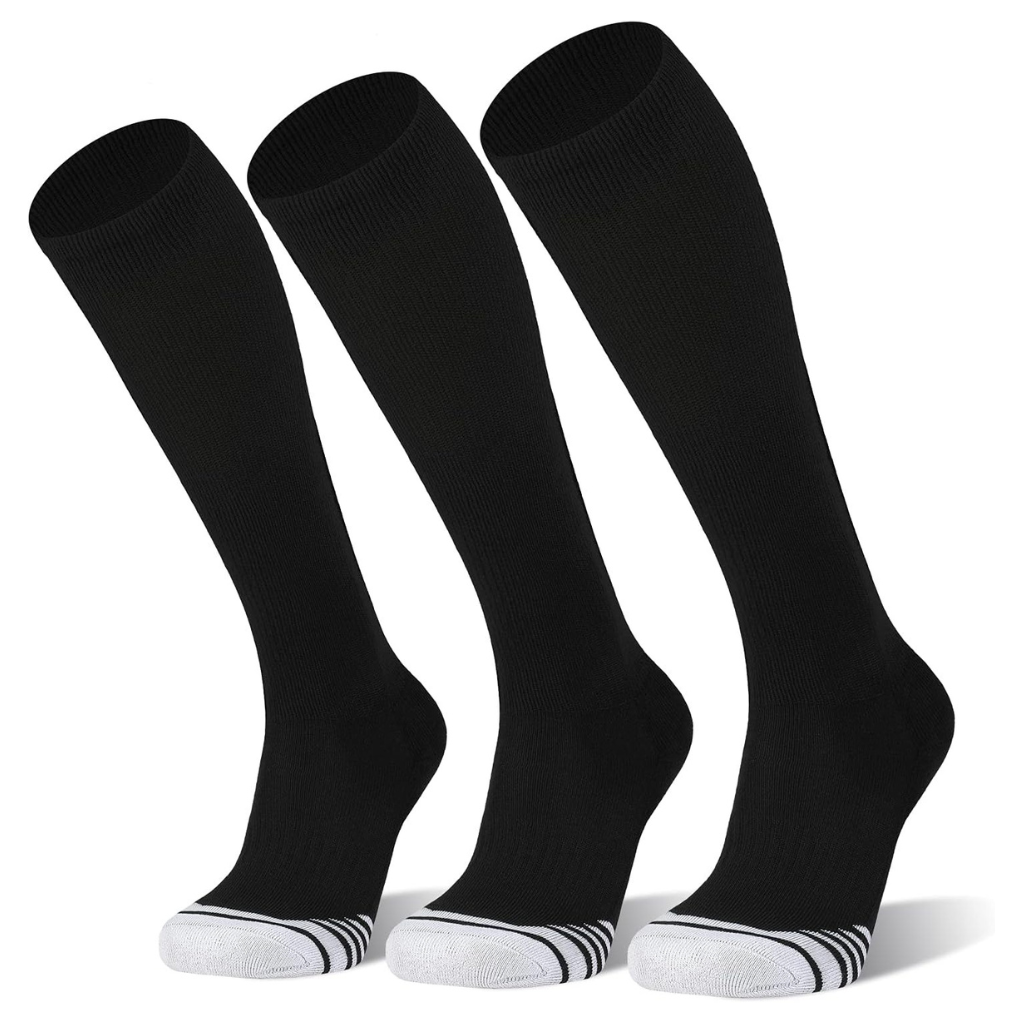 Pack of 3 Baseball Soccer and Softball Over the Calf Knee High Socks for Kids Youth Men and Women