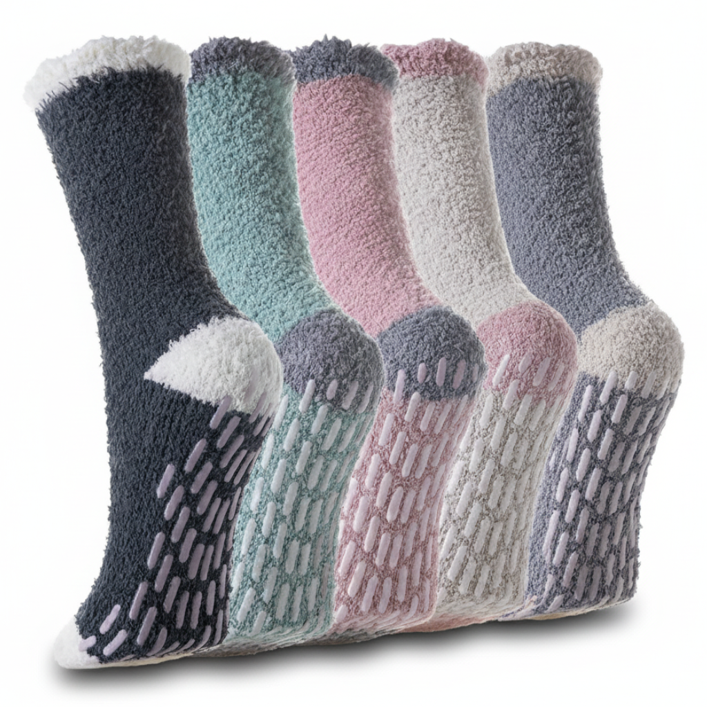 Women Grips Non Slip Fuzzy Socks
