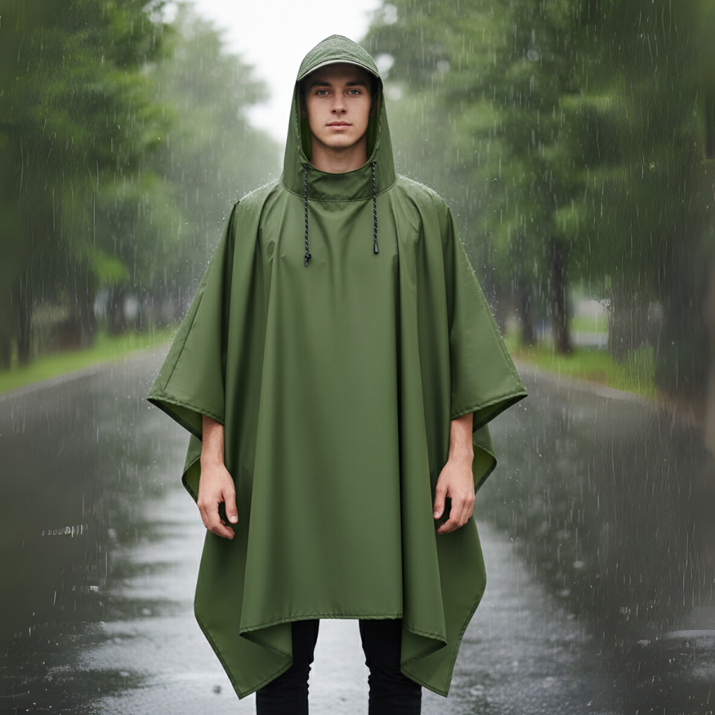 Hooded Waterproof Rain Poncho