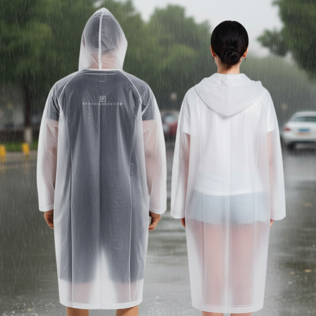Rain Coats 2 Pack Reusable EVA Rain Ponchos