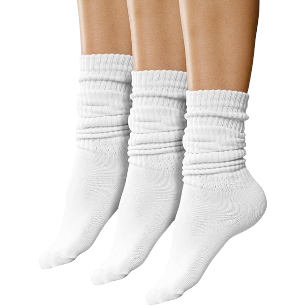  Pack Of 3 Women Slouch Socks With Extra Long Scrunch Style