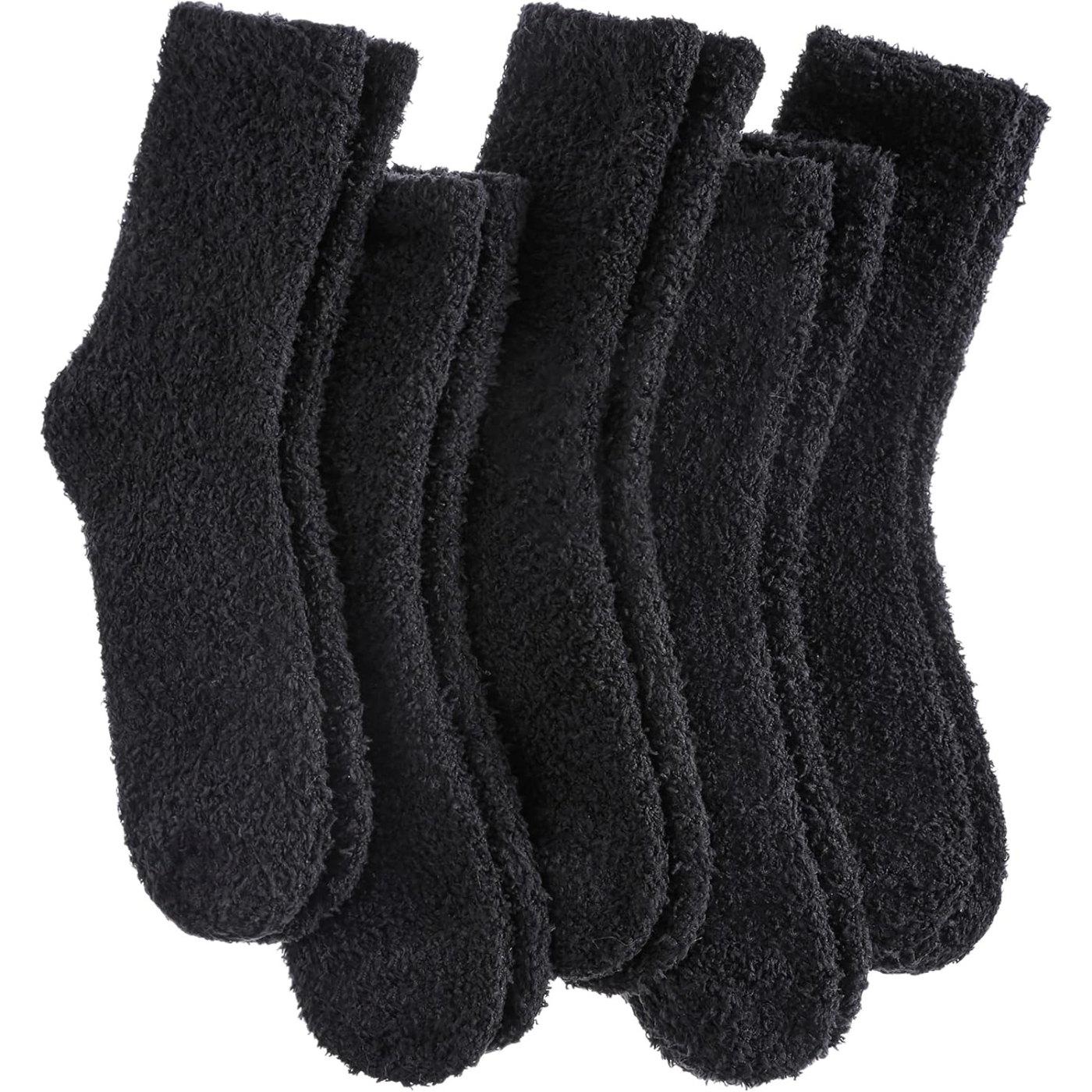 Women Fuzzy Microfiber Cozy Winter Crew Slipper Socks