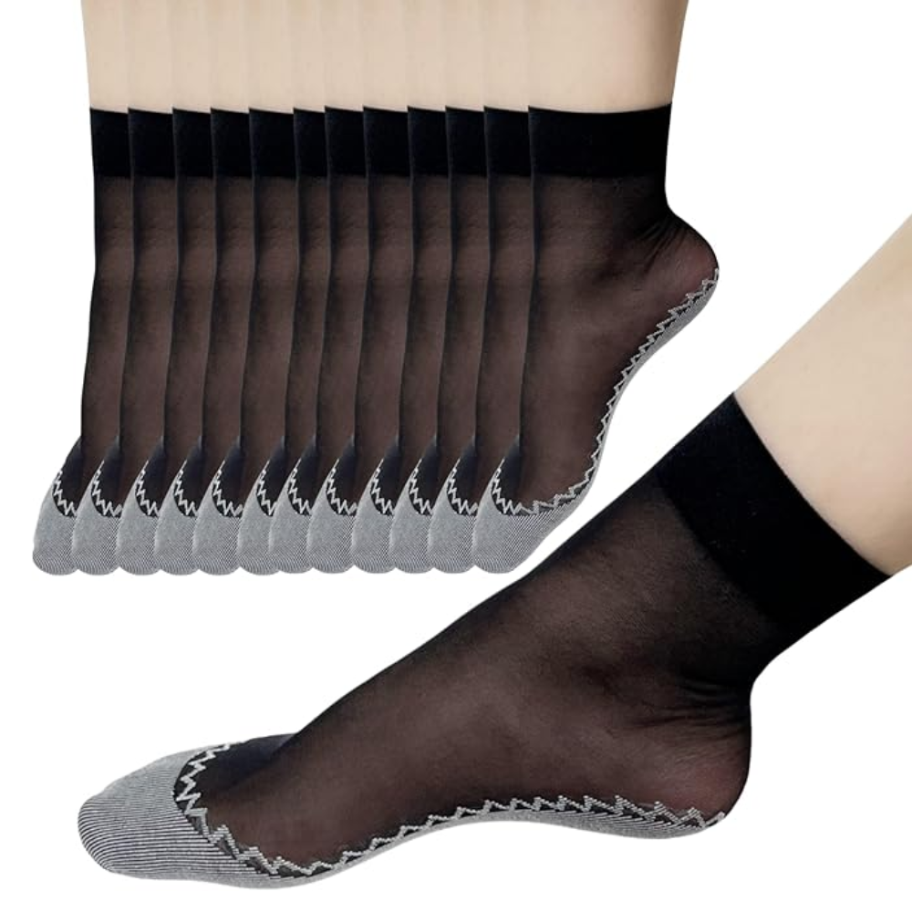 12 Pairs Women Nylon Thin Socks