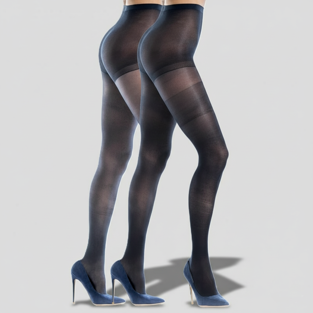 2 Pairs Control Top Pantyhose With Run Resistant Light Support