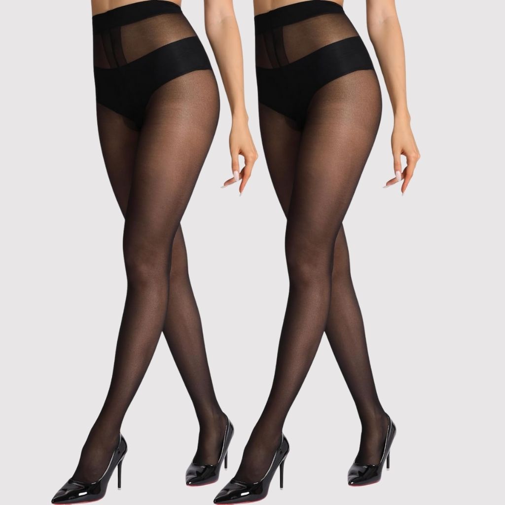 2 Pairs Sheer Tights Ultra Thin Reinforced Pantyhose