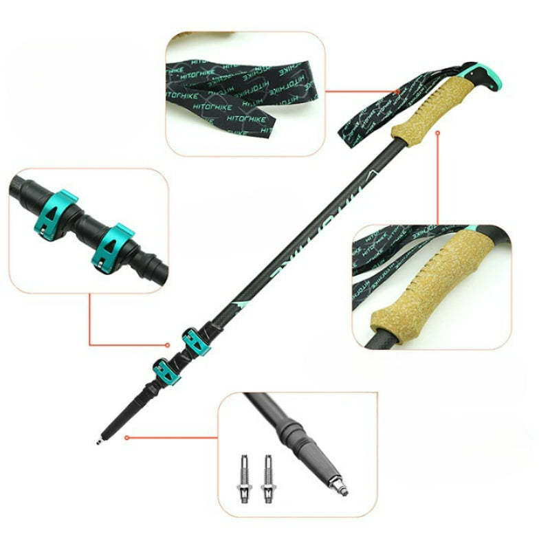 Carbon Fiber External Quick Lock Trekking Poles-USA Camp Zone