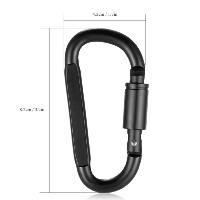 Outdoor Screw Lock Buckle D-Shaped Carbine Hook-USA Camp Zone