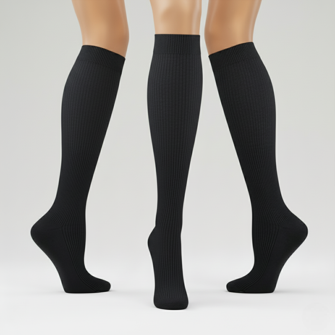 Pack of 3 Women Soft Combed High Long Ribbed Seamless Socks