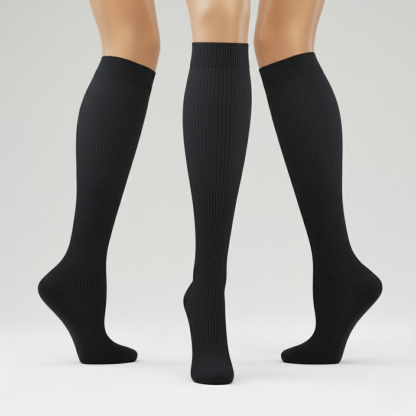 Pack of 3 Women Soft Combed High Long Ribbed Seamless Socks