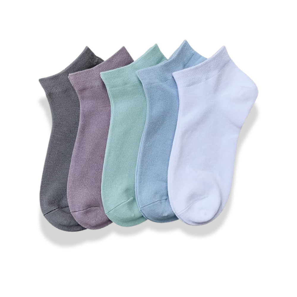 Pack Of 5 Lightweight Pastel Color Soft Sock