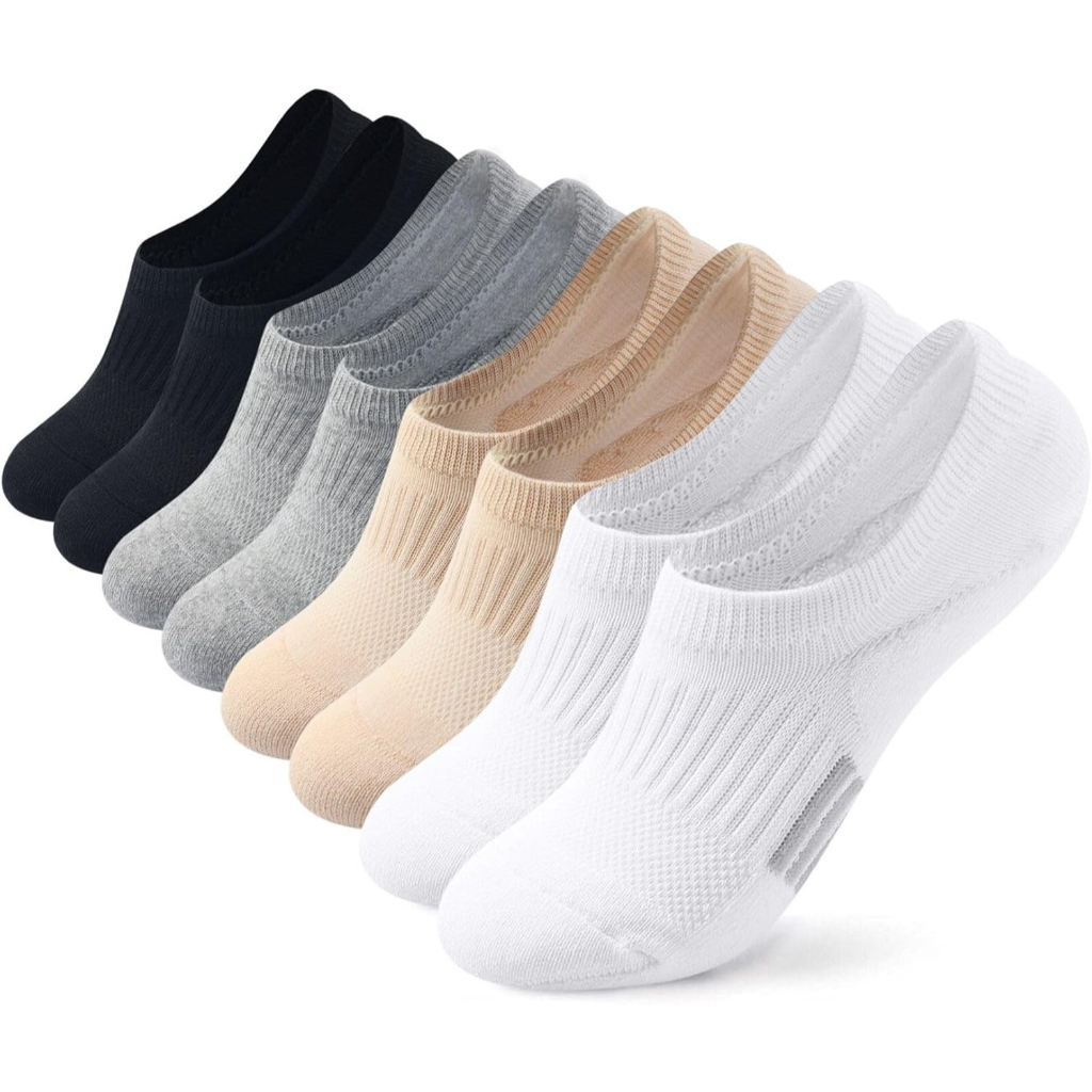 4 Pairs Women Cushioned Low Cut Athletic Running Socks