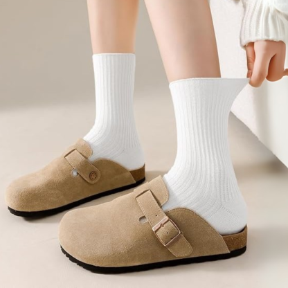 6 Pairs Of Women Crew Cotton Casual Workout Socks