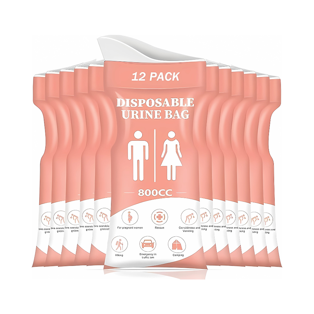 12 Pack Of Portable Disposable Urine Bag
