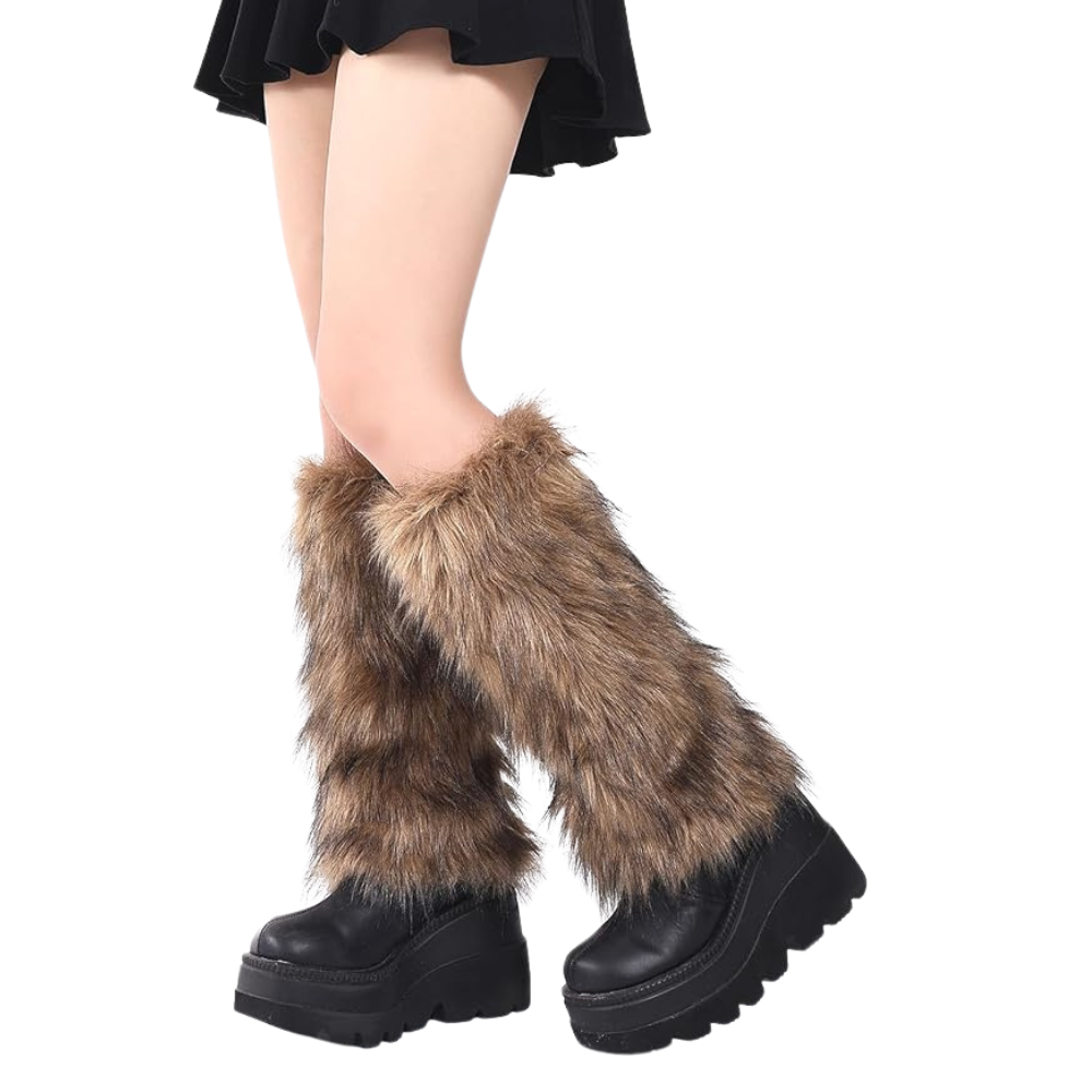  Womens Faux Fur Furry Leg Warmers