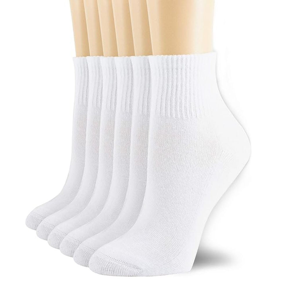 6 Pairs Women Mini Crew Cotton Athletic Socks With Cushion
