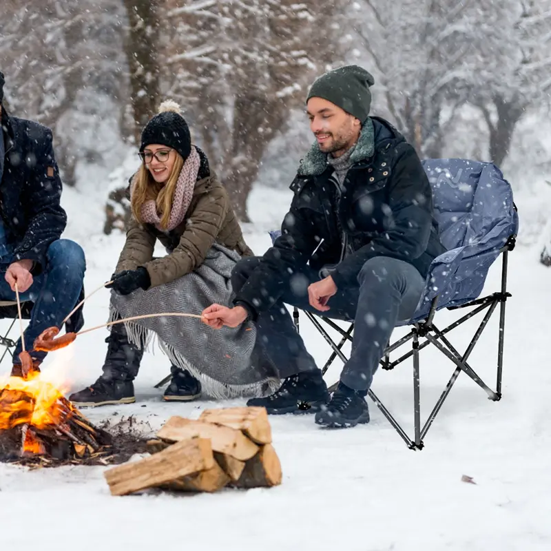 Oversized Heated Camping Chair, Portable Folding Patio Lounge Chairs Camp Chair for Outdoor, Adults, Heavy Duty Lawn Chairs Outdoor Chair for Camping, Lounge Patio 10000 mah power bank