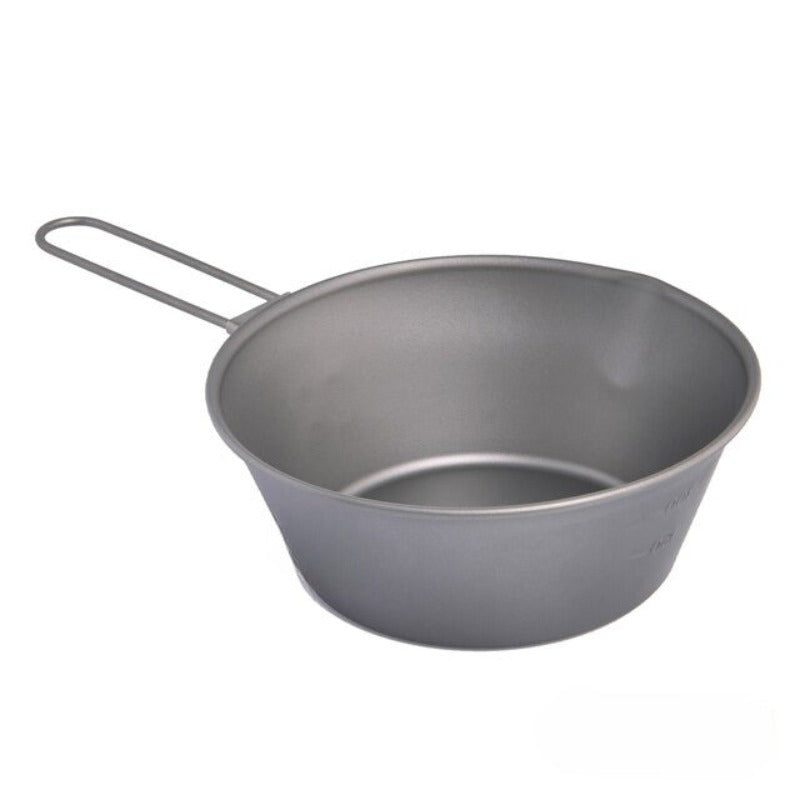 Titanium Camping And Picnic Bowl With Foldable Handle-USA Camp Zone