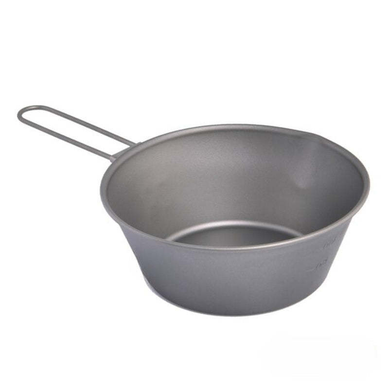 Titanium Camping And Picnic Bowl With Foldable Handle-USA Camp Zone