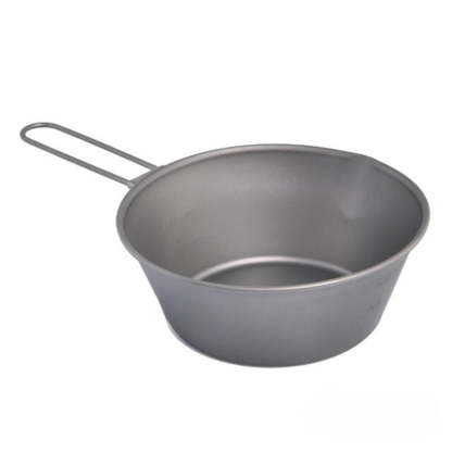 Titanium Camping And Picnic Bowl With Foldable Handle-USA Camp Zone