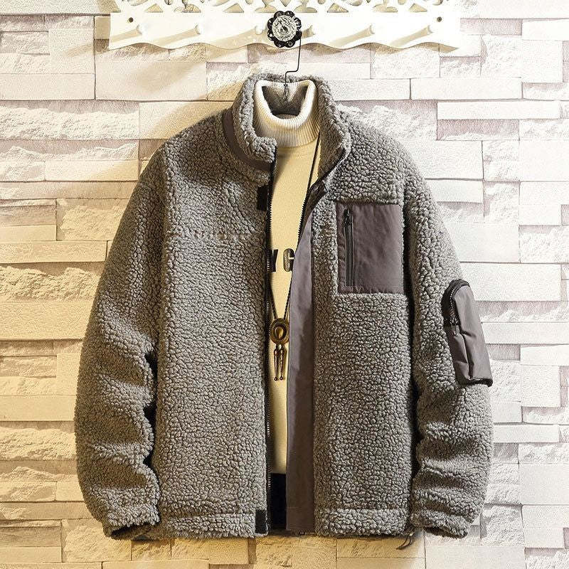 Men's Windproof Casual Fleece Jacket-USA Camp Zone