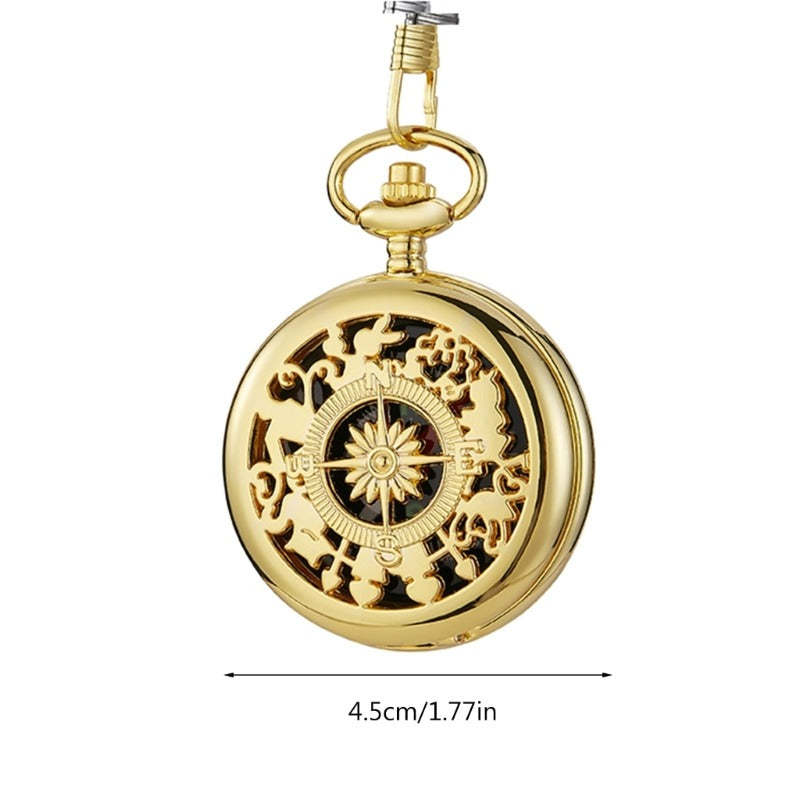 Engrave Pocket Watch Compass-USA Camp Zone