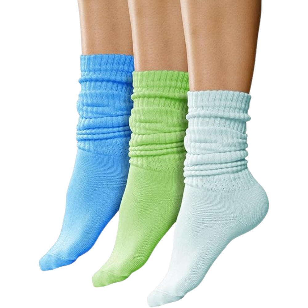  Pack Of 3 Women Slouch Socks With Extra Long Scrunch Style