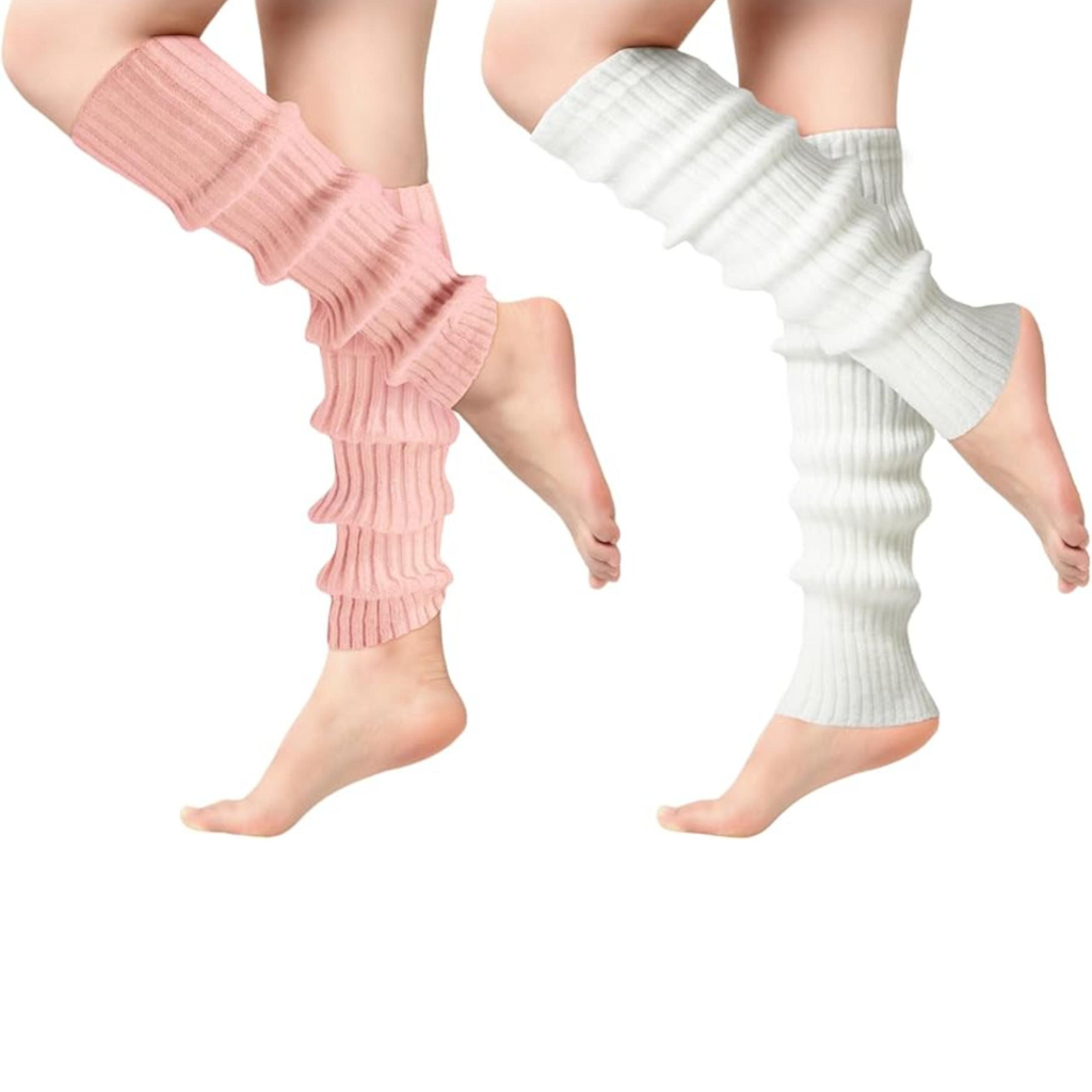 Pack Of 2 Soft Knitted Warmers For Women With 80s Retro Look