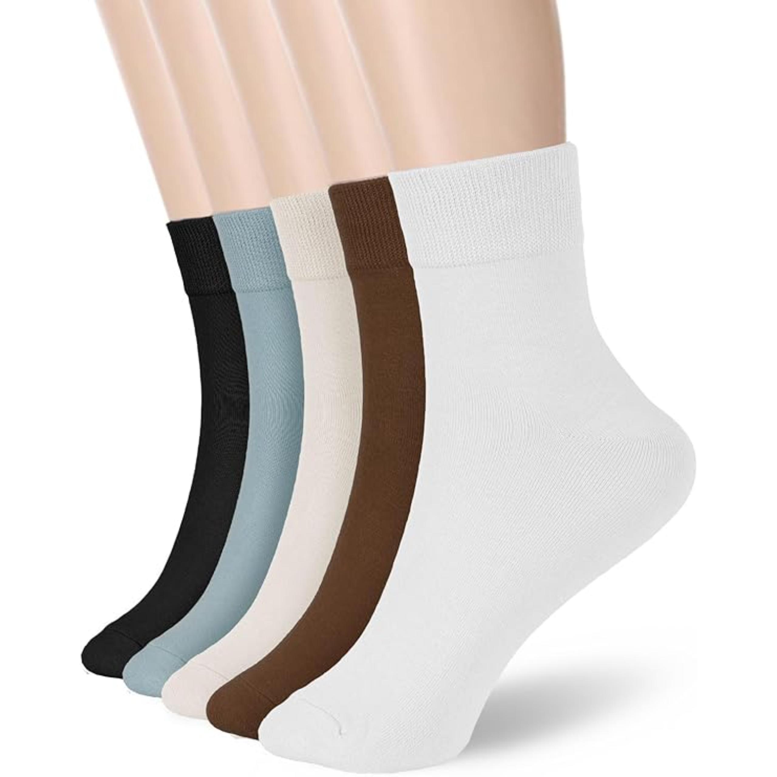 Pack Of 5 Soft Cozy Thin Crew Socks For Women