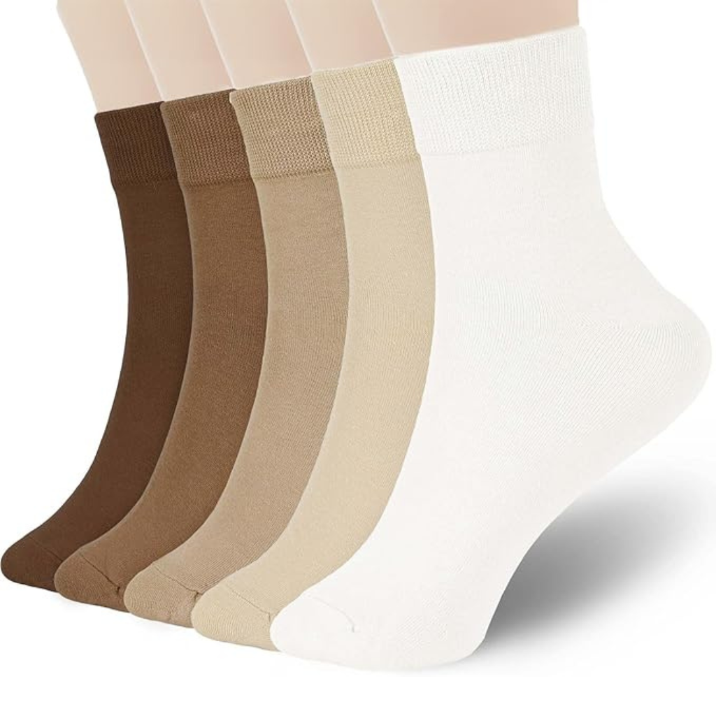 Pack Of 5 Soft Cozy Thin Crew Socks For Women