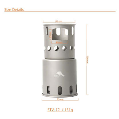 Pure Titanium Outdoor Camping Wood Stove-USA Camp Zone