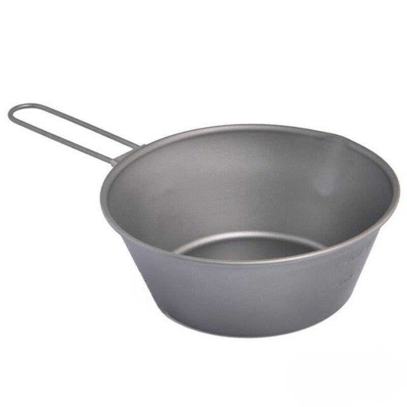 Titanium Camping And Picnic Bowl With Foldable Handle-USA Camp Zone