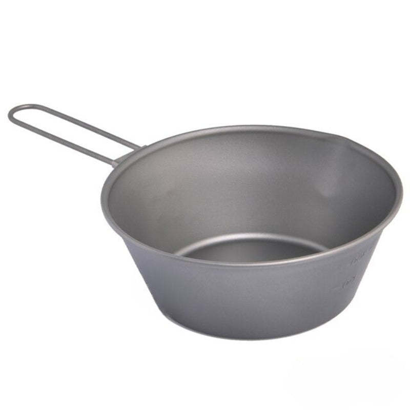 Titanium Camping And Picnic Bowl With Foldable Handle-USA Camp Zone