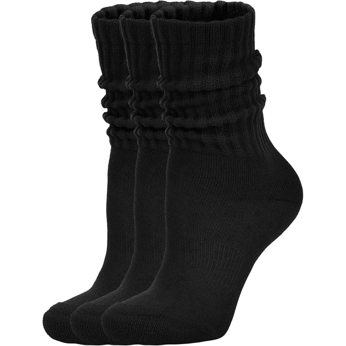 Women Pack Of 3 Scrunch Crew Socks