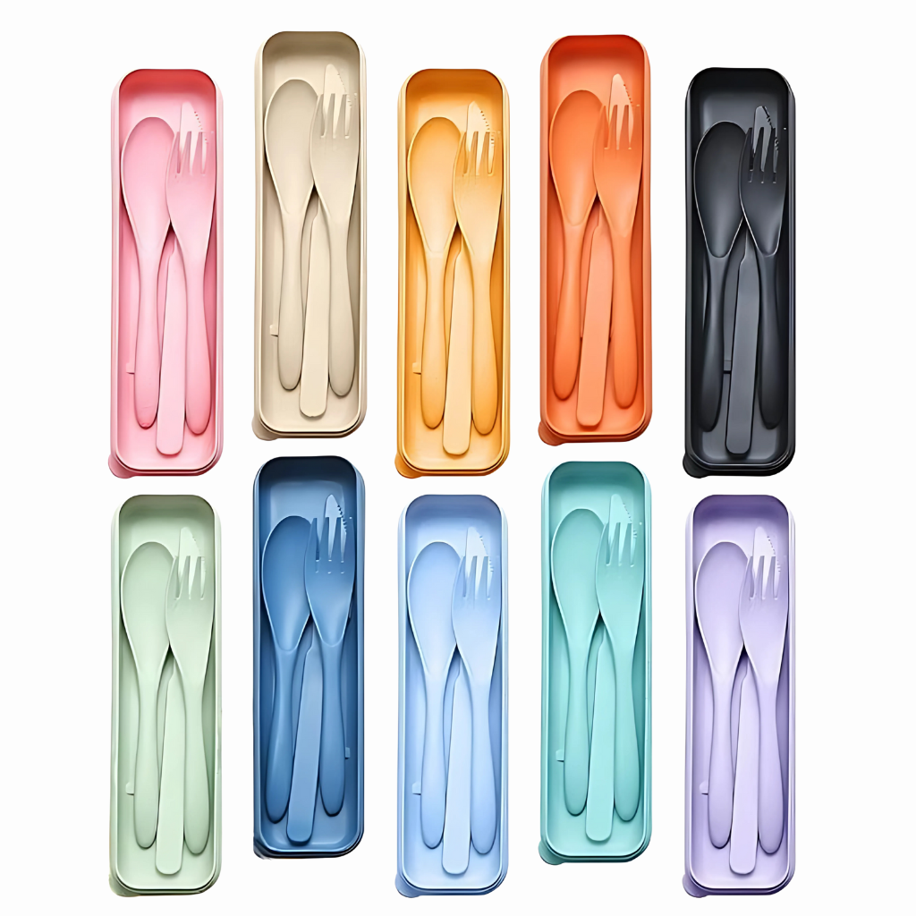 Pack Of 10 Reusable Travel Utensils Set With Case