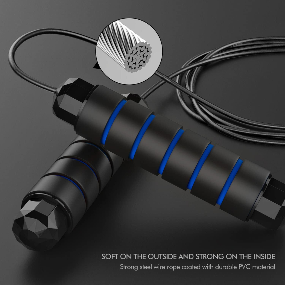 Adjustable Jump Rope With Ball Bearings and Foam Handles For Fitness