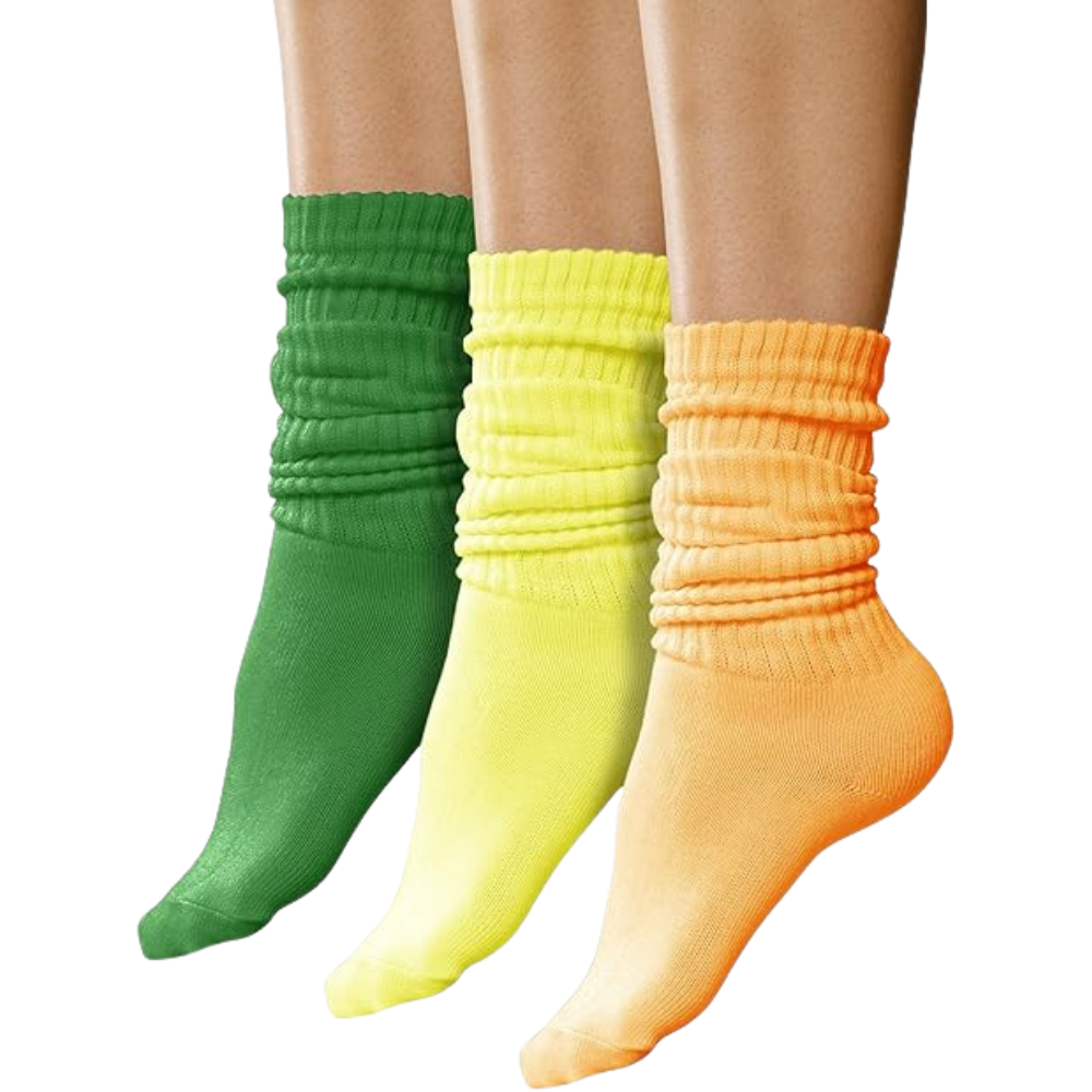  Pack Of 3 Women Slouch Socks With Extra Long Scrunch Style