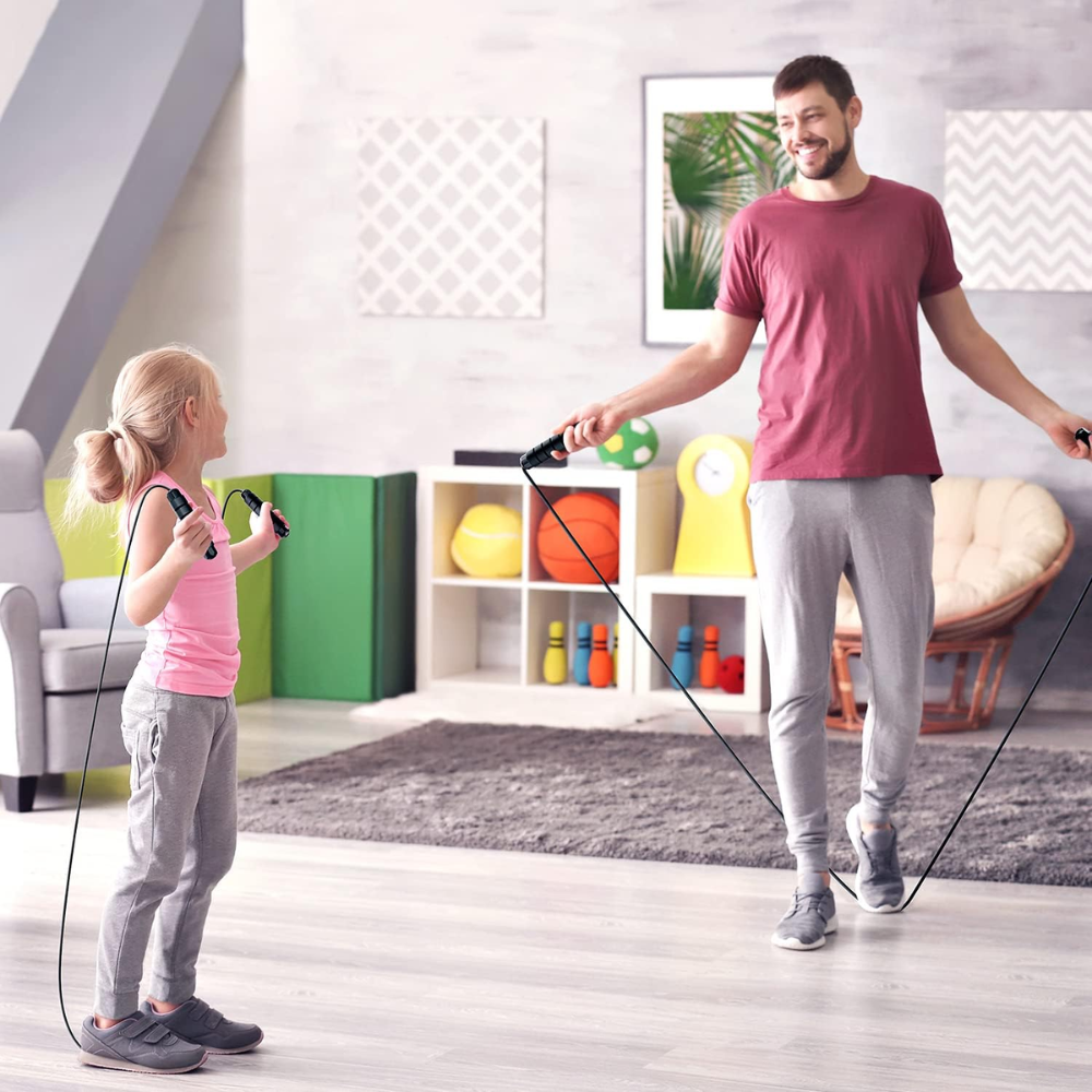 Pack Of 2 Adjustable Jump Rope With Ball Bearings And Foam Handles For Fitness