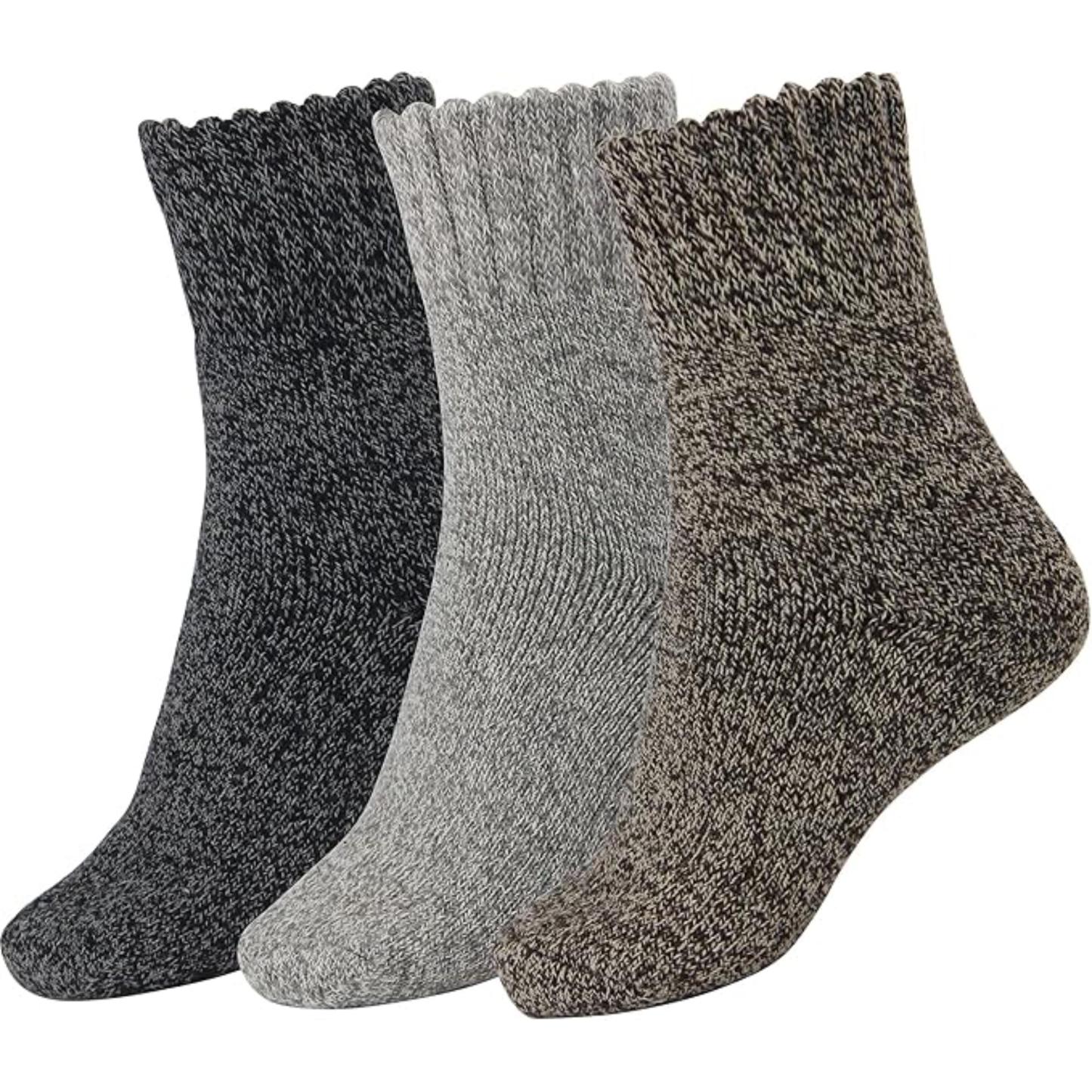 Women Winter Solid Thick Warm Crew Socks