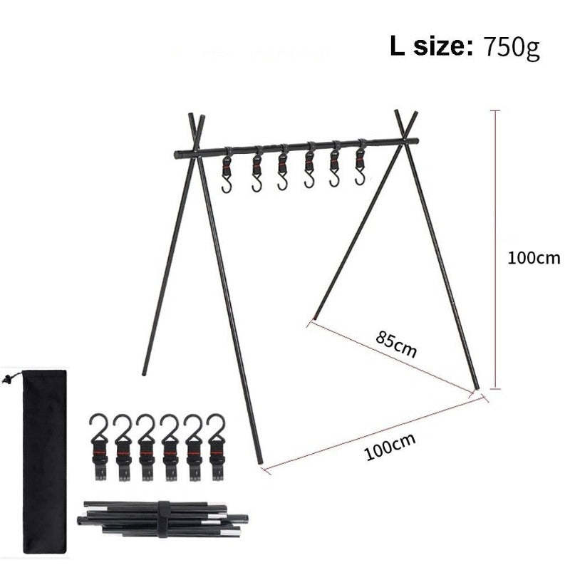 Folding Portable Camping Hanging Rack Tripod Hanger With Hook-USA Camp Zone